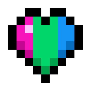Polysexual Pride Flag Hearts (Tricolor Vertical) icon