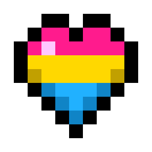 Pansexual Pride Flag Hearts (Tricolor) icon