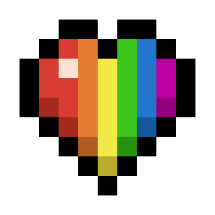 Pride Flag (Bright Rainbow) Hearts (6-Color Vertical) icon