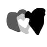 zouzou's black and white heart icon