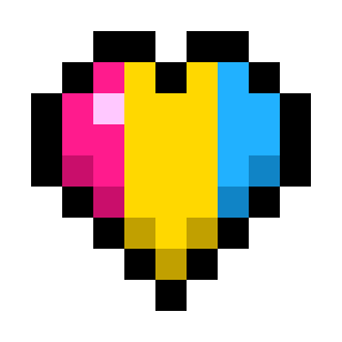Pansexual Pride Flag Hearts (Tricolor Vertical) icon