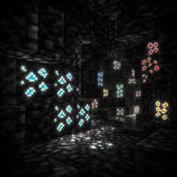 Glow Ores WHITE- Emissive white Glowing Ores (Vanilla, No Mods) icon